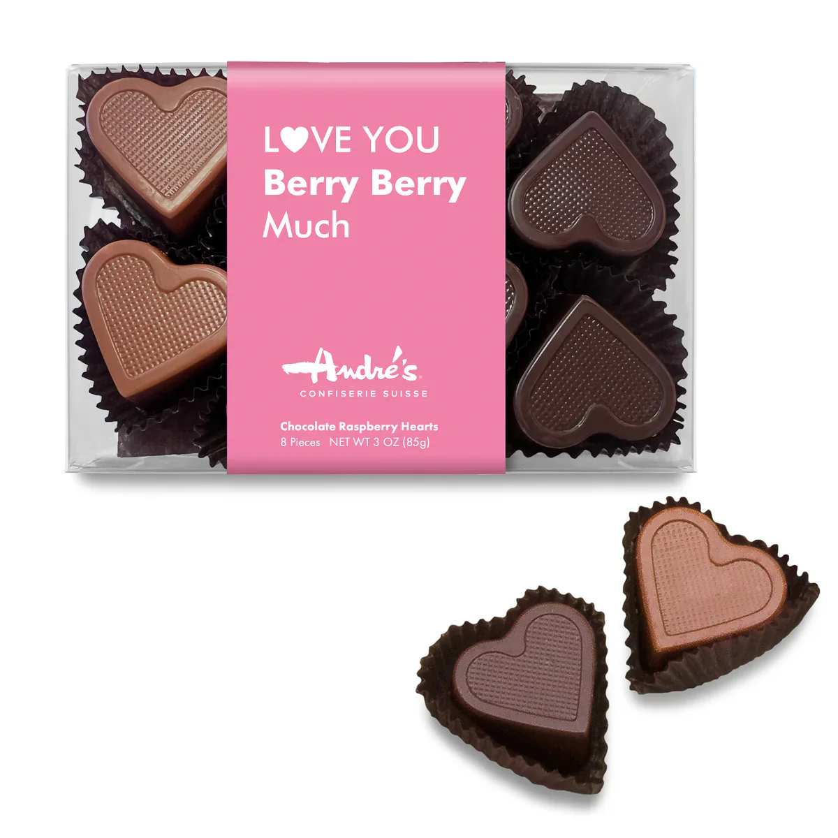 Andre's Confiserie Suisse Chocolate Raspberry Hearts