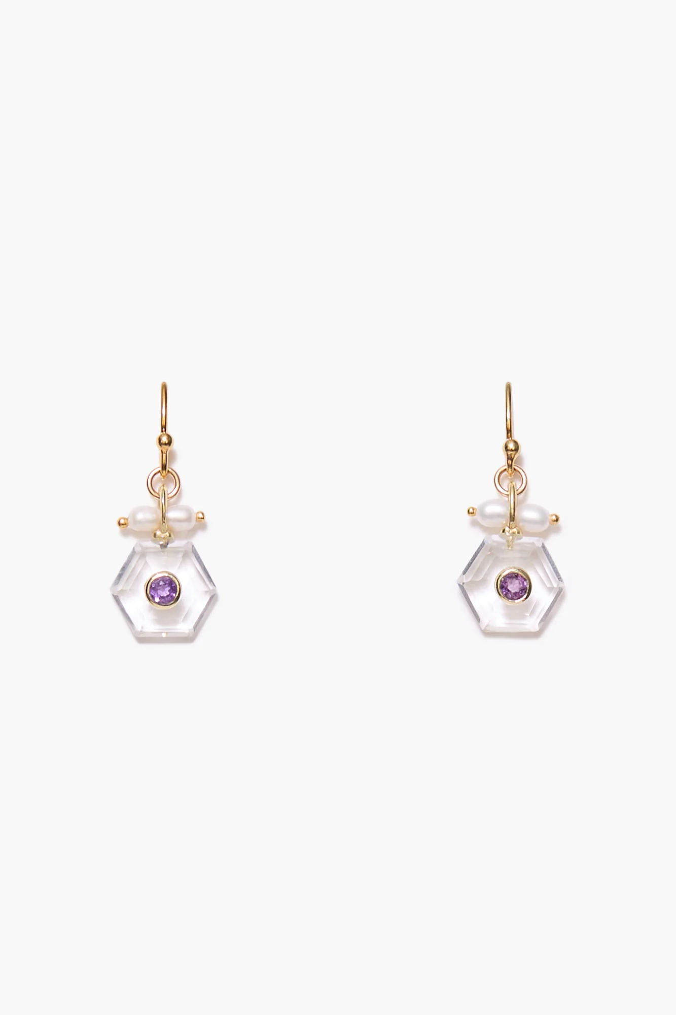 Chan Luu Prism Earrings, Clear Quartz