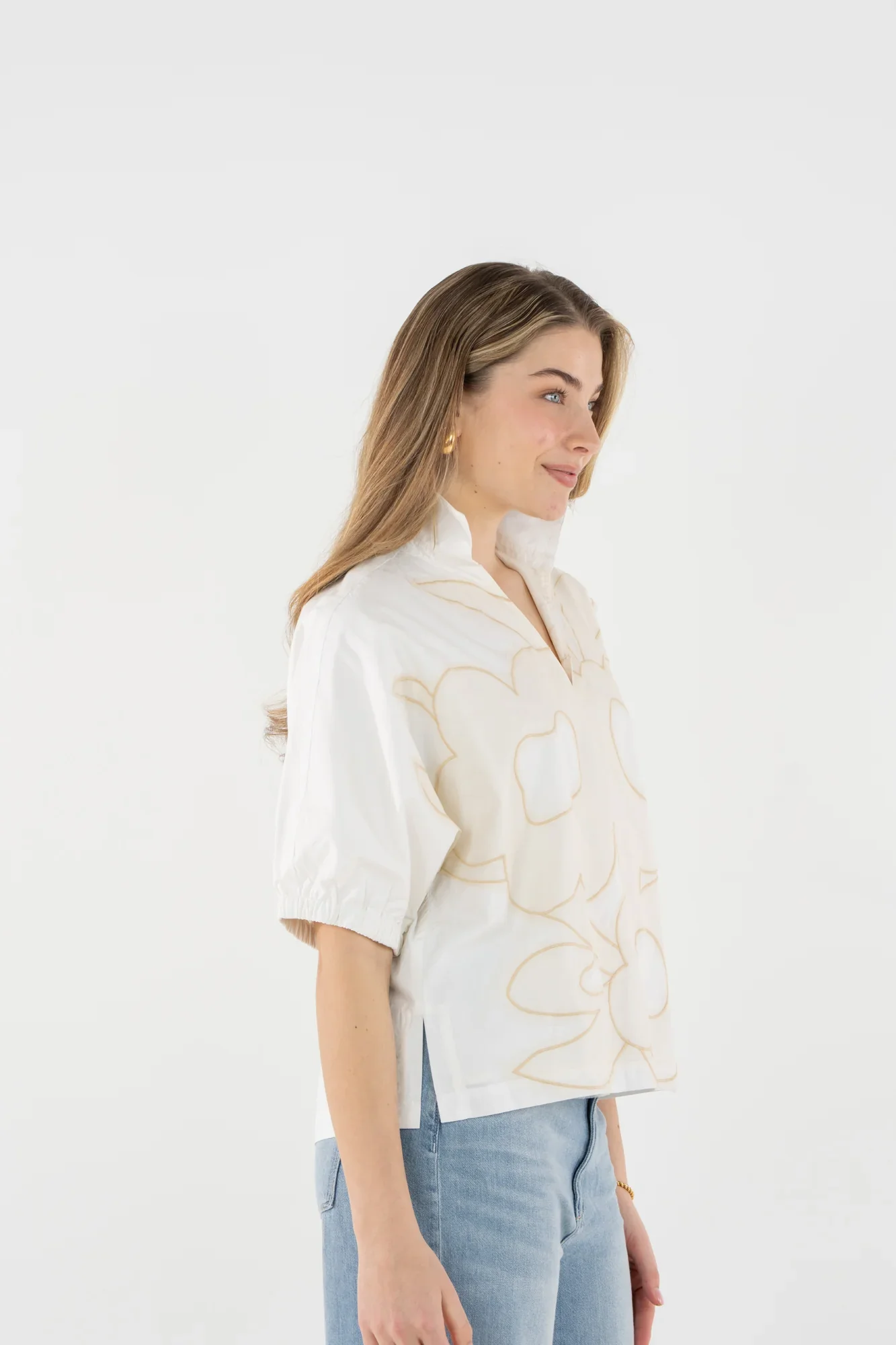 Emily McCarthy Poppy Top, Beige Bloom - Image 4