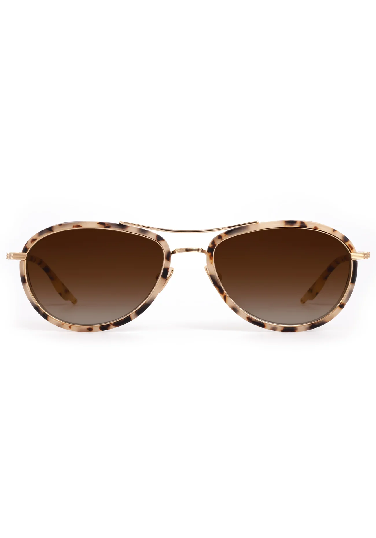 Krewe Dallas 18K Titanium + Matte Oyster Sunglasses