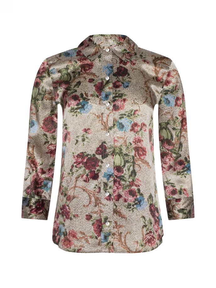 L'Agence Dani 3/4 Sleeve Blouse, Multi Floral Tapestry - Final Sale - Image 6