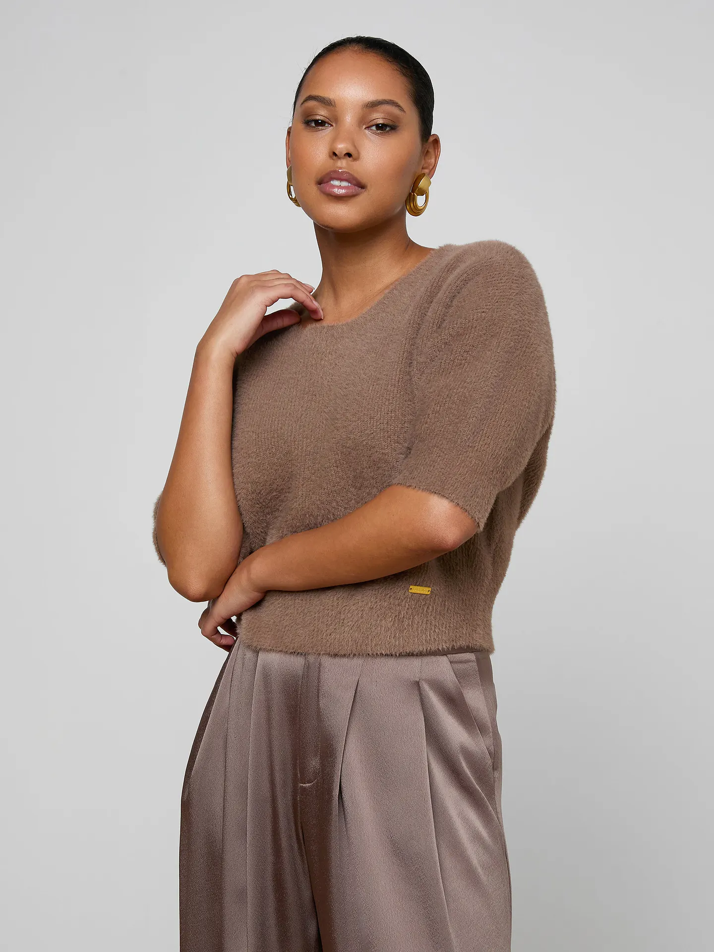 L'Agence Guinevere Short Sleeve Crop Crew