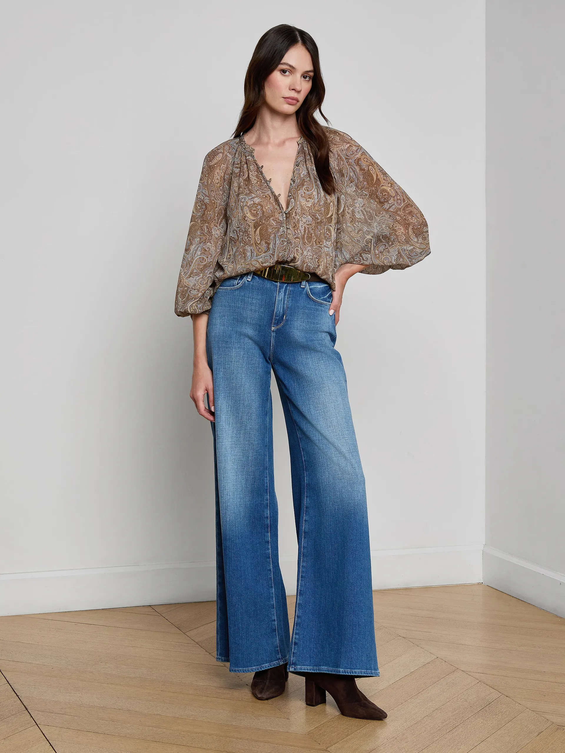 L'Agence Teagan Dolman Sleeve Blouse - Final Sale - Image 6