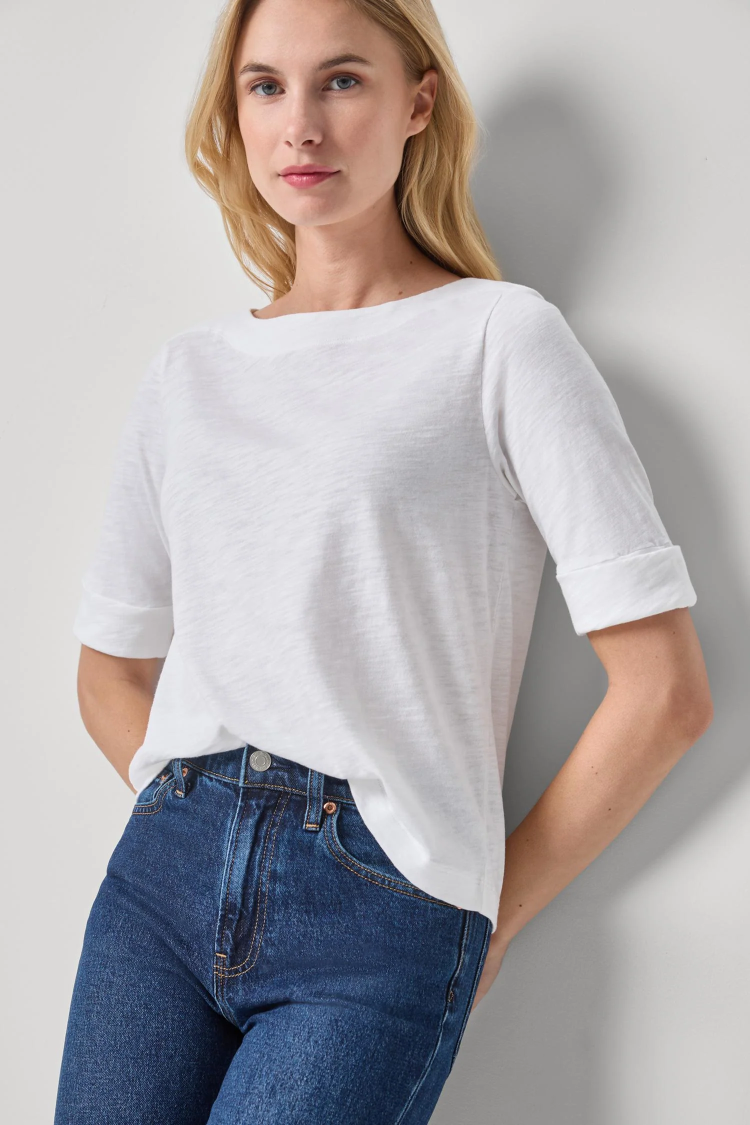 Lilla P Cuffed Sleeve Boatneck