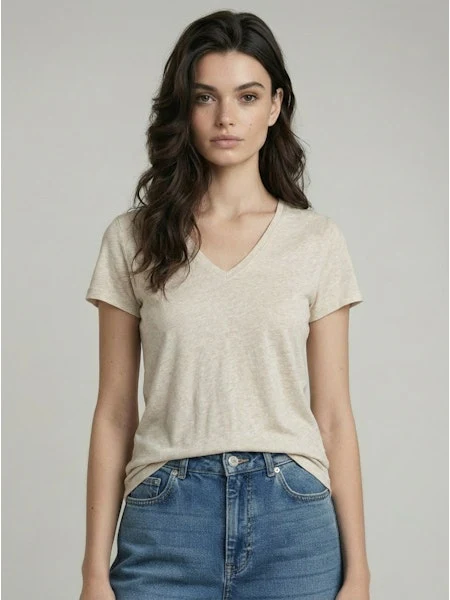 Majestic Filatures Deluxe Cotton Short Sleeve V-Neck
