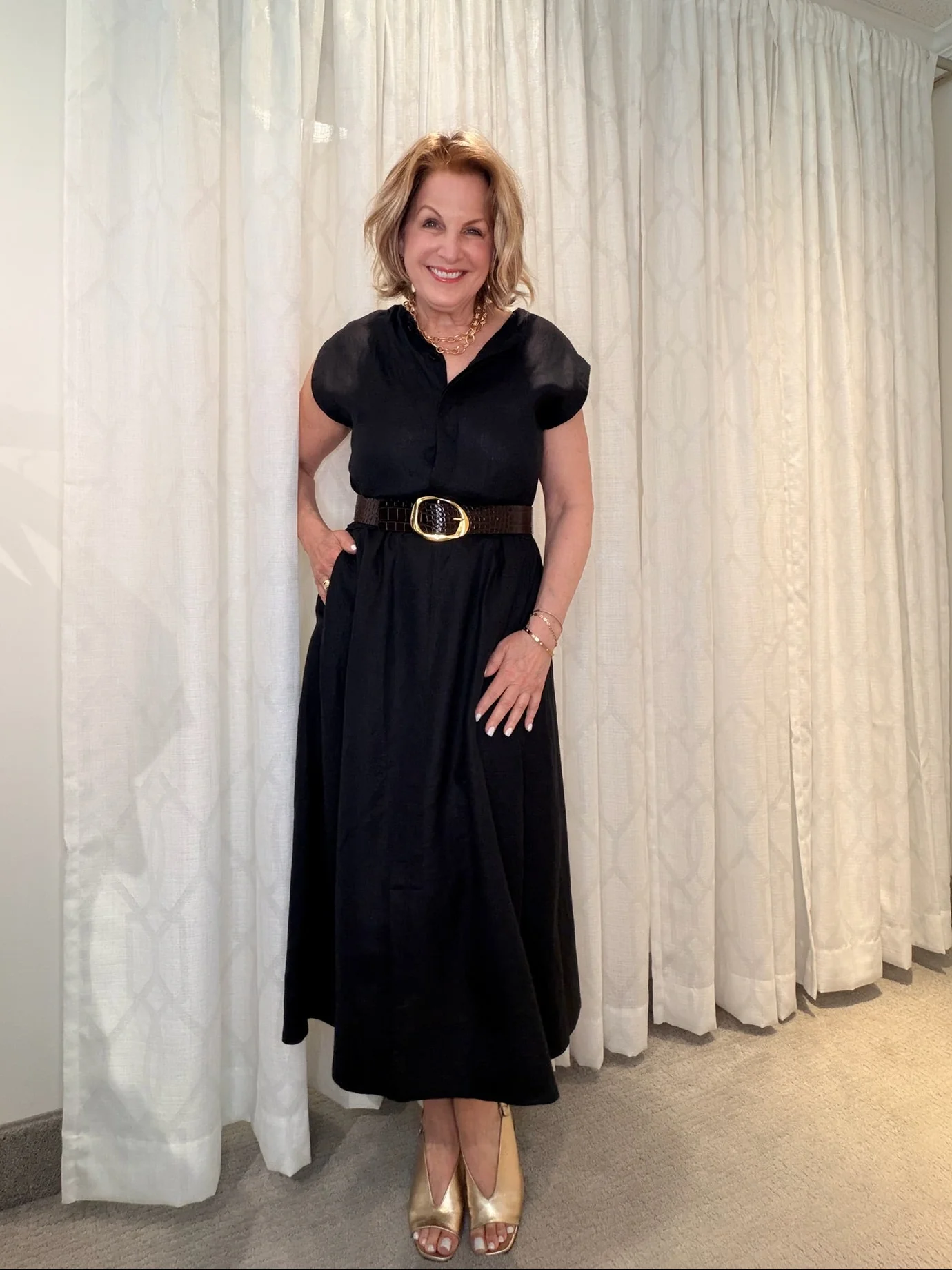 MEIMEIJ Sleeveless Linen Dress with Flared Skirt - Image 4