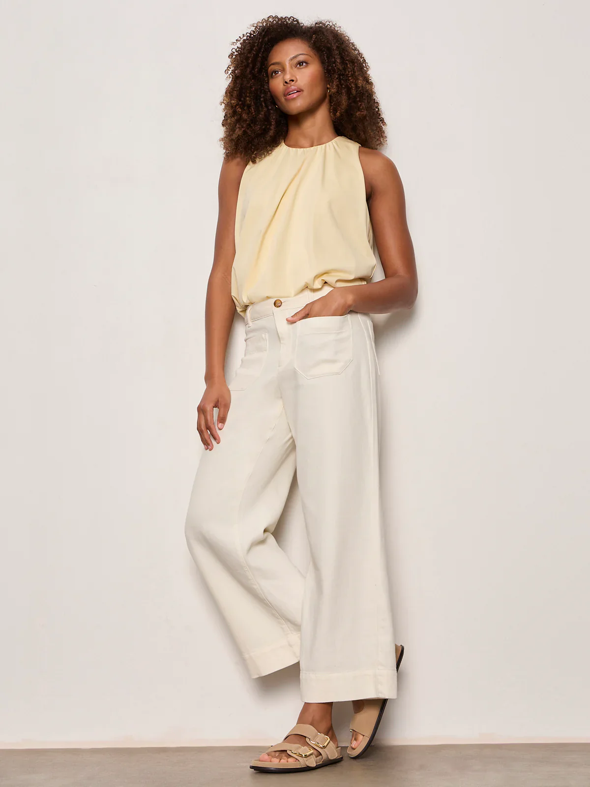 Sanctuary Soft Marine Wide Leg Crop Pant
